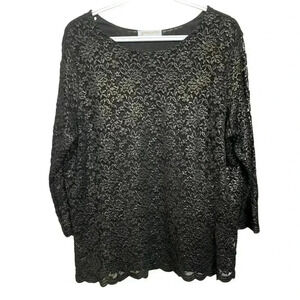 Grayson Holiday  Season Black/Gold Boatneck Collar, Long Sleeves, Stretch, Lined